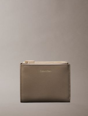 Foil Logo Top Zip Card Case, Desert Taupe