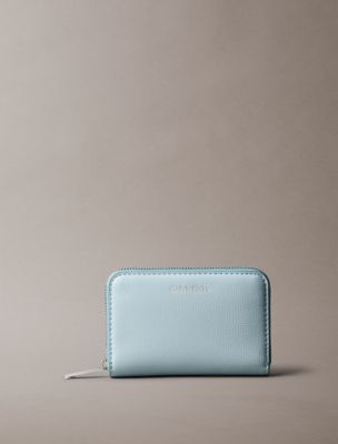 Foil Logo Square Zip Wallet, Palest Blue/Smoke Blue