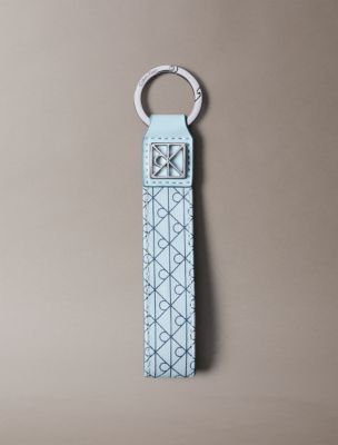 Allover Monogram Logo Key Fob, Palest Blue Aop