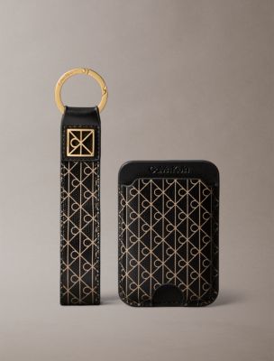 Женские кошельки Calvin Klein Allover Monogram Key Fob and Card Case — фото 2