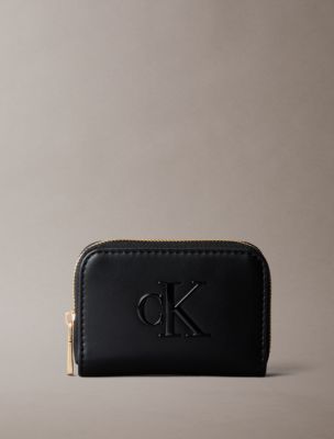 Bold Monogram Medium Zip Wallet, Black