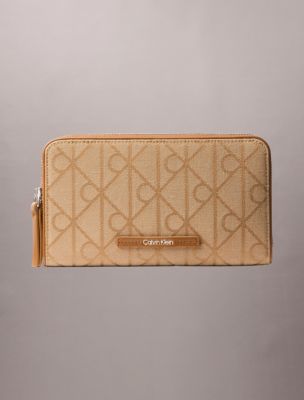 Allover Emblem Logo Passport Wallet, Cornstalk