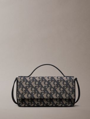 Allover Monogram Flap Crossbody Bag, Black / Lotus Beige Aop