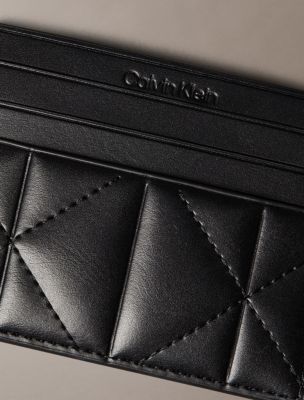 Женский кошелёк Calvin Klein Quilted Emblem Card Case, цвет: Чёрный — фото 2