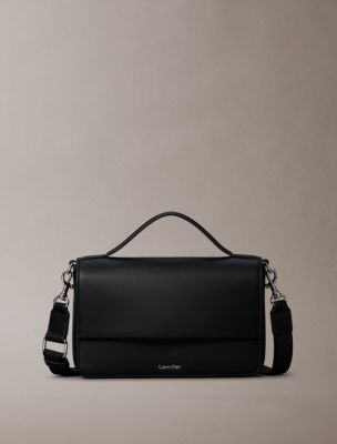 Signature Logo Strap Flap Phone Crossbody, Black