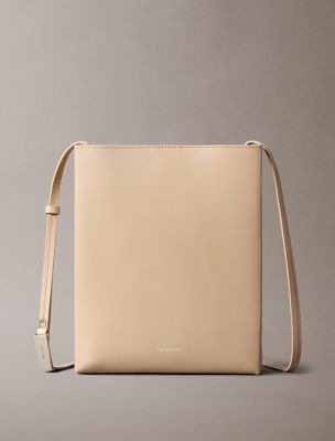 Line Leather Crossbody Bag, Crockery