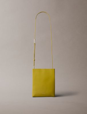Line Leather Crossbody Bag, Avocado Oil