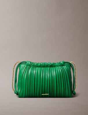 Sac à bandoulière à cordon Plisse, Émeraude