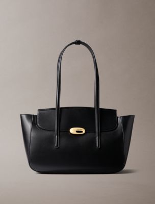 Top Flap Tote Bag, Black
