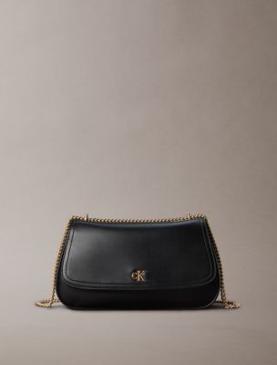 Женская сумка Calvin Klein Monogram Hardware Chain Shoulder, цвет: Чёрный — фото 1