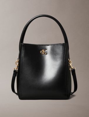 Monogram Logo Hardware Bucket Bag, Black / Antique Light Gold