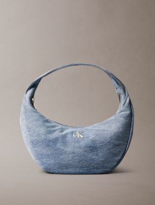 Denim Crescent Shoulder Bag, Denim