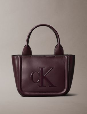 Embossed Monogram Logo Small Tote Bag, Fudge
