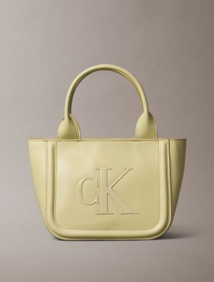 Embossed Monogram Logo Small Tote Bag, Mint Tea