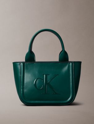 Embossed Monogram Logo Small Tote Bag, Maya Blue