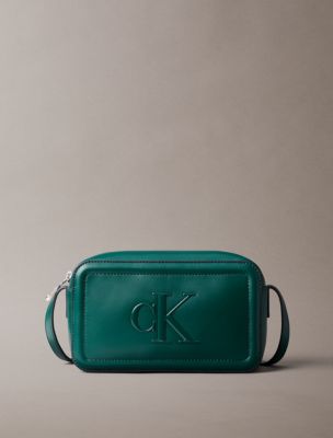 Embossed Monogram Logo Camera Bag, Maya Blue