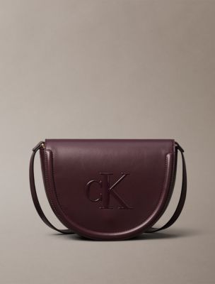 Embossed Monogram Logo Saddle Bag, Fudge