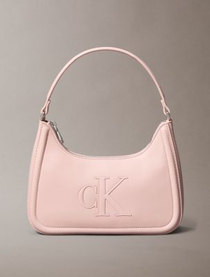 Embossed Monogram Shoulder Bag, Pale Conch