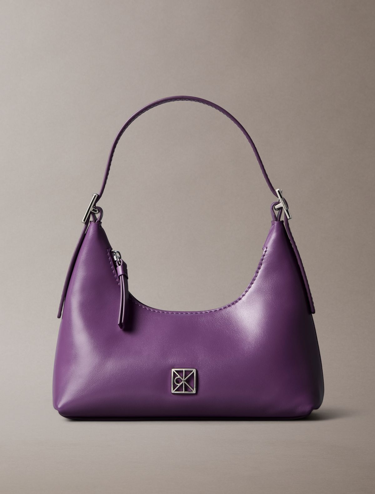 Emblem Logo Leather Small Shoulder Bag