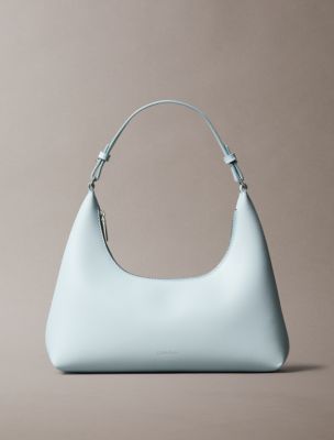 Foil Logo Shoulder Bag, Palest Blue/Smoke Blue