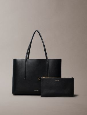 Foil Logo Small Tote Bag, Black/Toasted Coconut