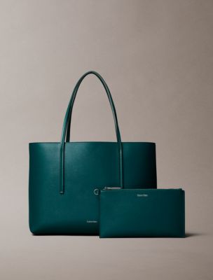 Foil Logo Small Tote Bag, Maya Blue
