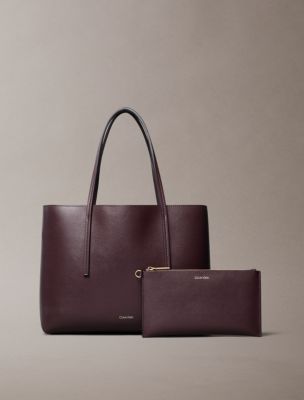 Foil Logo Small Tote Bag, Fudge/Espresso