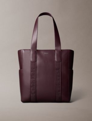 Logo Webbing Strap Tote Bag, Fudge
