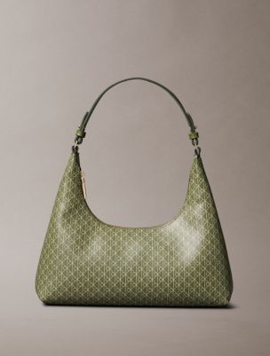 Allover Emblem Logo Shoulder Bag, Olivine Aop