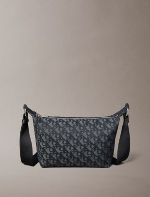 Ultralight Logo Jacquard Shoulder Bag, Black / Grey