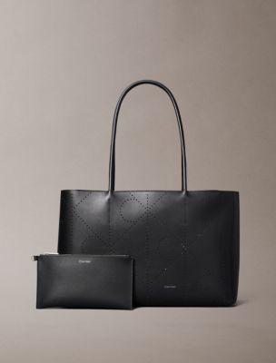 Perforated Emblem Logo Tote Bag