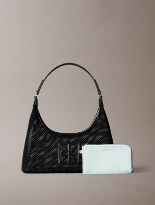Emblem Logo Mesh Shoulder Bag