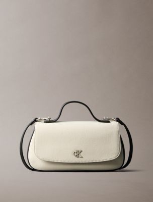 Monogram Canvas Handle Shoulder Bag, White Canvas