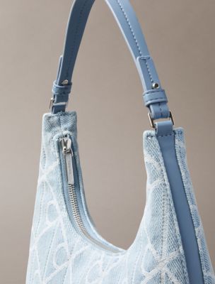 Женские сумки Calvin Klein Allover Emblem Logo Denim Shoulder — фото 3