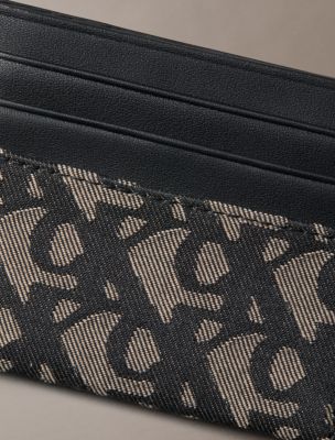Женский кошелёк Calvin Klein Allover Monogram Card Case, цвет: Чёрный / Бежевый — фото 3