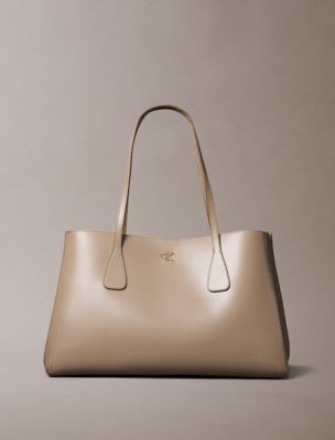 Monogram Snap Large Tote Bag, Desert Taupe