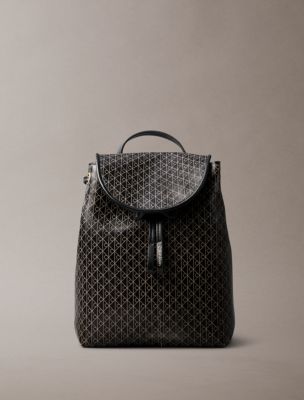 Allover Emblem Logo Backpack, Black Aop