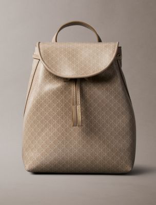 Allover Emblem Logo Backpack, Desert Taupe Aop