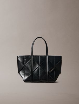 Woven Mini Tote Crossbody Bag, Black