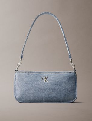 Logo Denim Convertible Shoulder Bag, Light Denim Wash