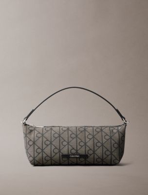 Allover Emblem Logo Canvas Shoulder Bag, Lotus Beige / Black Aop