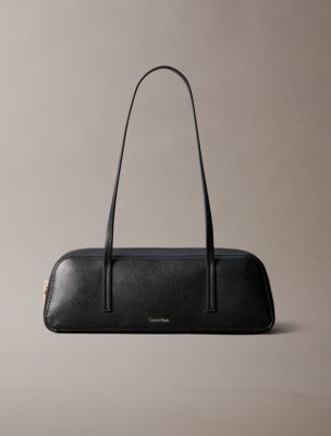 Foil Logo Slim Shoulder Bag, Black/Toasted Coconut