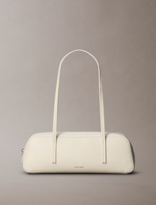 Foil Logo Slim Shoulder Bag, Light Hay