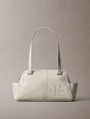 Embossed Monologo Shoulder Bag, Light Hay