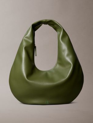 Pebble Grain Crescent Shoulder Bag, Cypress