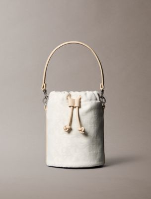 Allover Monogram Bucket Bag, Natural Aop