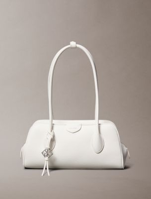Emblem Logo Shoulder Bag, White Alyssum