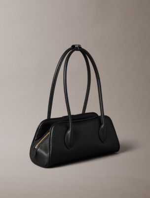 Женская сумка Calvin Klein Emblem Logo Shoulder, цвет: Чёрный / Золотой — фото 2