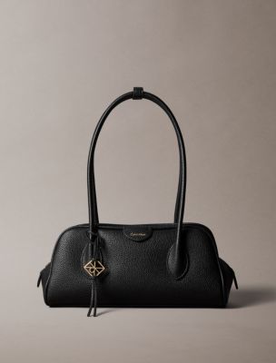 Emblem Logo Shoulder Bag, Black/Gold