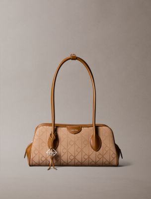 Allover Emblem Logo Jacquard Shoulder Bag, Cornstalk/Tbd Aop Jqd